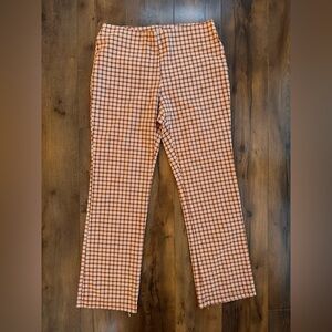 Altar’d State Brown Gingham Pants High Rise Straight Leg Made USA Size L